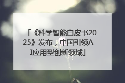 《科学智能白皮书2025》发布，中国引领AI应用型创新领域