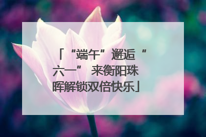 “端午”邂逅“六一” 来衡阳珠晖解锁双倍快乐