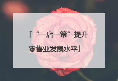 “一店一策”提升零售业发展水平