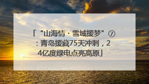 “山海情・雪域援梦”⑦：青岛援藏75天冲刺，24亿度绿电点亮高原