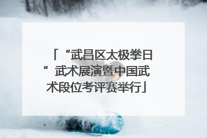 “武昌区太极拳日”武术展演暨中国武术段位考评赛举行