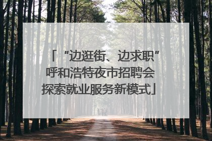 “边逛街、边求职” 呼和浩特夜市招聘会探索就业服务新模式