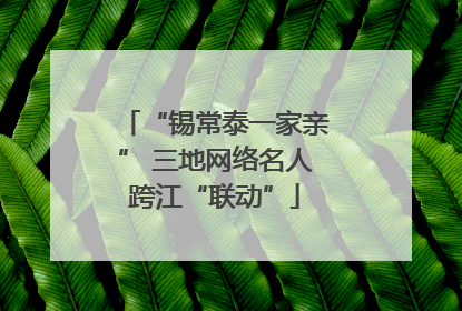 “锡常泰一家亲” 三地网络名人跨江“联动”