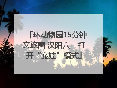 环动物园15分钟文旅圈 汉阳六一打开“宠娃”模式