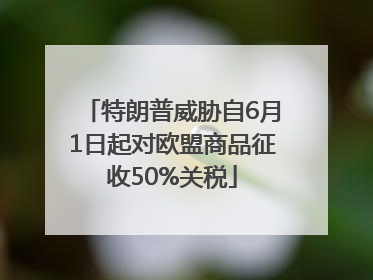 特朗普威胁自6月1日起对欧盟商品征收50%关税