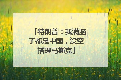 特朗普：我满脑子都是中国，没空搭理马斯克