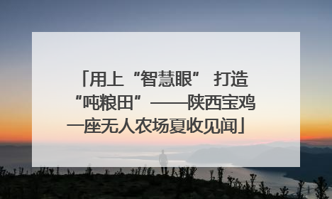用上“智慧眼” 打造“吨粮田”——陕西宝鸡一座无人农场夏收见闻
