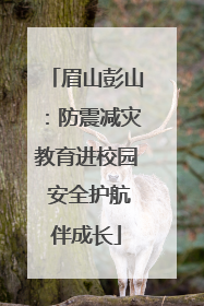 眉山彭山：防震减灾教育进校园 安全护航伴成长