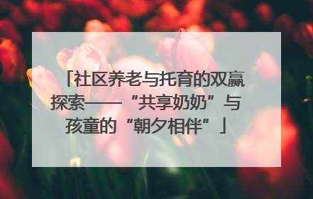 社区养老与托育的双赢探索——“共享奶奶”与孩童的“朝夕相伴”