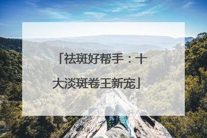 祛斑好帮手：十大淡斑卷王新宠