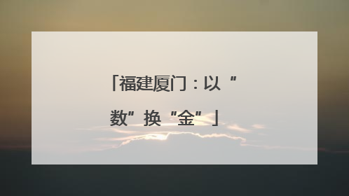 福建厦门：以“数”换“金”