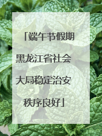 端午节假期黑龙江省社会大局稳定治安秩序良好