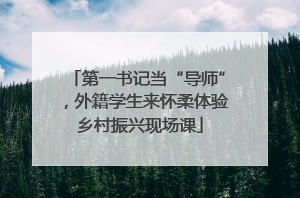 第一书记当“导师”，外籍学生来怀柔体验乡村振兴现场课