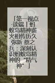 第一视点·读端丨蚂蚁岛精神薪火相传历久弥新 蔡之兵：深刻认识蚂蚁岛精神的“精气神”