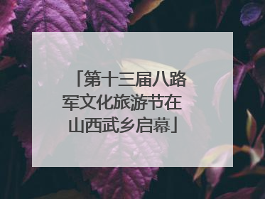 第十三届八路军文化旅游节在山西武乡启幕