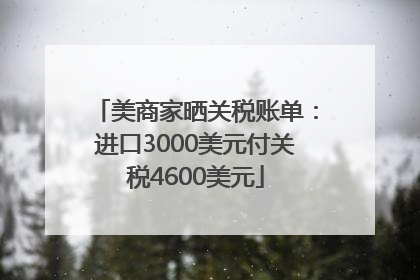 美商家晒关税账单：进口3000美元付关税4600美元