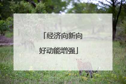 经济向新向好动能增强