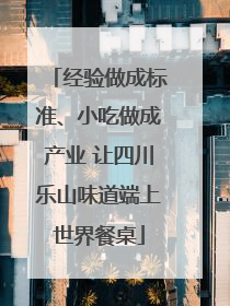 经验做成标准、小吃做成产业 让四川乐山味道端上世界餐桌