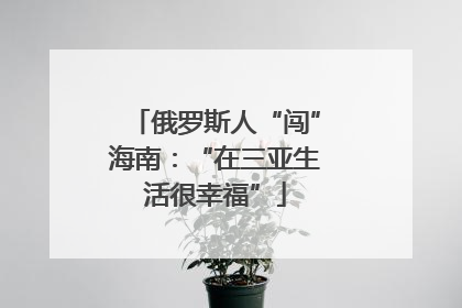 俄罗斯人“闯”海南：“在三亚生活很幸福”