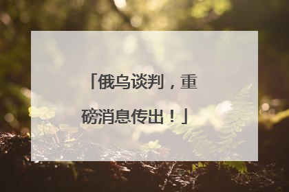 俄乌谈判，重磅消息传出！