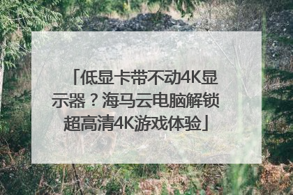 低显卡带不动4K显示器？海马云电脑解锁超高清4K游戏体验