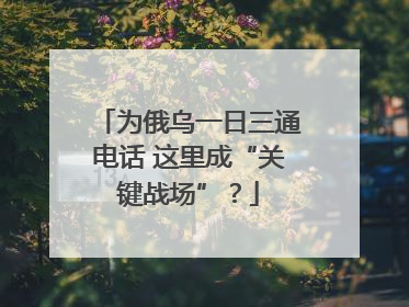 为俄乌一日三通电话 这里成“关键战场”？