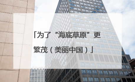 为了“海底草原”更繁茂（美丽中国）