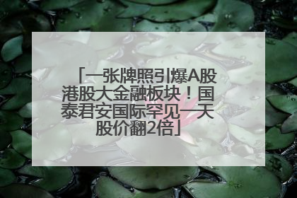 一张牌照引爆A股港股大金融板块！国泰君安国际罕见一天股价翻2倍