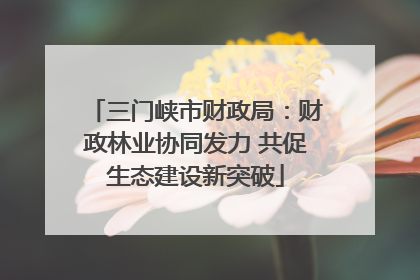 三门峡市财政局：财政林业协同发力 共促生态建设新突破