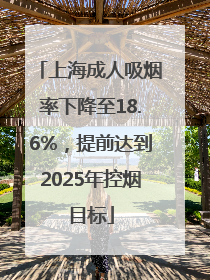 上海成人吸烟率下降至18.6%，提前达到2025年控烟目标