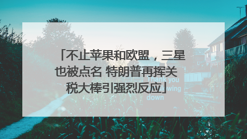 不止苹果和欧盟，三星也被点名 特朗普再挥关税大棒引强烈反应