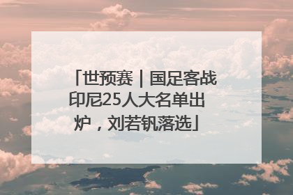 世预赛｜国足客战印尼25人大名单出炉，刘若钒落选