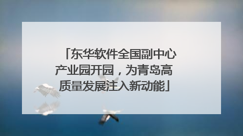 东华软件全国副中心产业园开园，为青岛高质量发展注入新动能