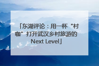 东湖评论：用一杯“村咖”打开武汉乡村旅游的Next Level