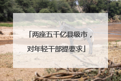 两座五千亿县级市，对年轻干部提要求