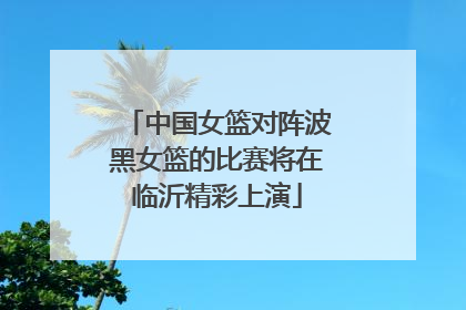 中国女篮对阵波黑女篮的比赛将在临沂精彩上演