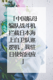 中国航母编队战斗机拦截日本海上自卫队巡逻机，我驻日使馆回应