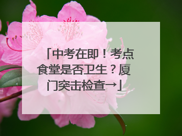 中考在即！考点食堂是否卫生？厦门突击检查→
