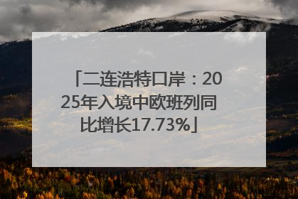 二连浩特口岸：2025年入境中欧班列同比增长17.73%