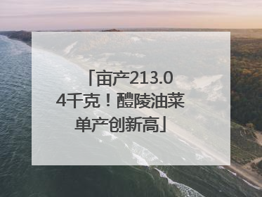 亩产213.04千克！醴陵油菜单产创新高