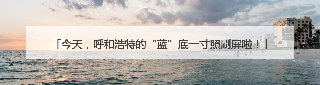 今天，呼和浩特的“蓝”底一寸照刷屏啦！