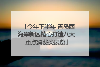 今年下半年 青岛西海岸新区精心打造八大重点消费类展览