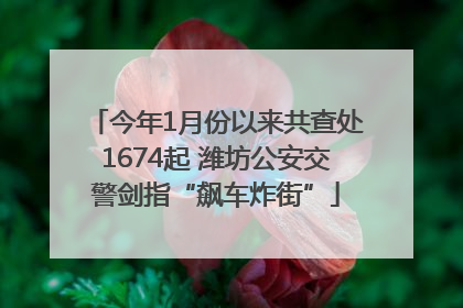 今年1月份以来共查处1674起 潍坊公安交警剑指“飙车炸街”