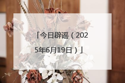 今日辟谣（2025年6月19日）