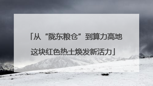 从“陇东粮仓”到算力高地 这块红色热土焕发新活力