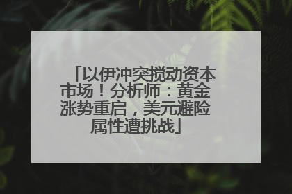以伊冲突搅动资本市场！分析师：黄金涨势重启，美元避险属性遭挑战