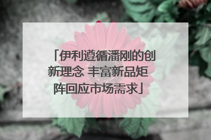 伊利遵循潘刚的创新理念 丰富新品矩阵回应市场需求
