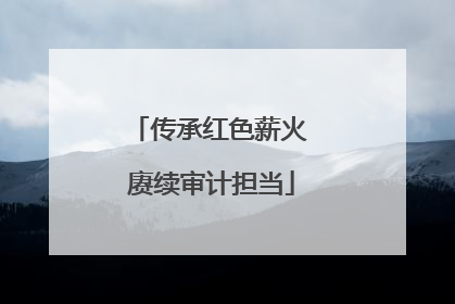 传承红色薪火 赓续审计担当
