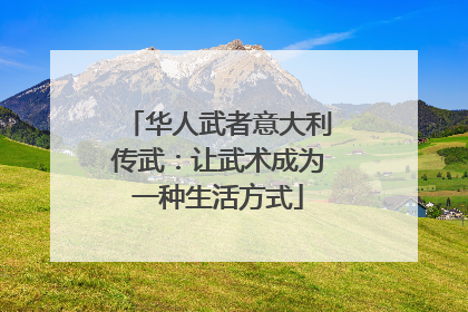华人武者意大利传武：让武术成为一种生活方式