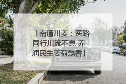 南通川姜：医路同行川流不息 养润民生姜荷飘香